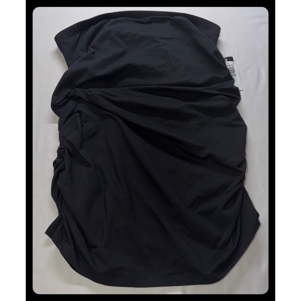 Torrid Foxy Ruched Tube Top Women 1X Black Strapless Stretch Basic Essential